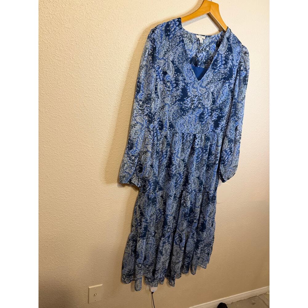 Joie Cottage Core Floral Paisley Tiered Midi Long Sleeve Summer Dress Medium - Picture 3 of 12